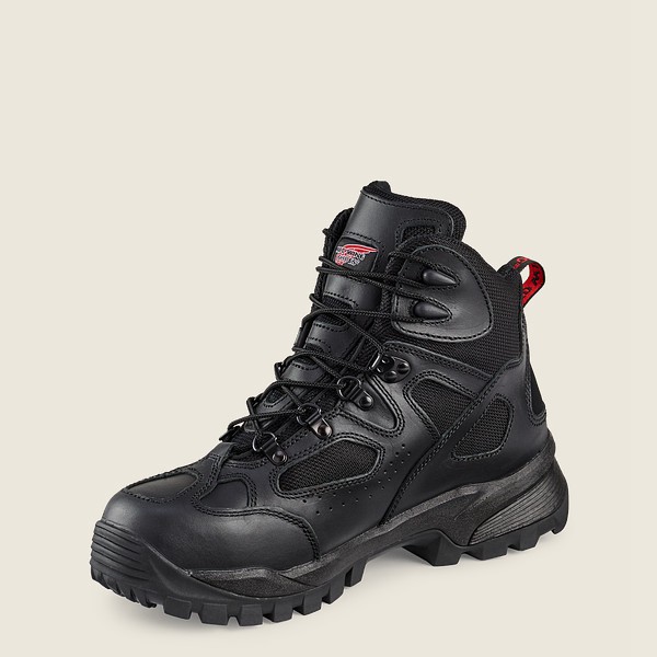 Red Wing Hiking Boots Mens Black - Truhiker - 6-inch Waterproof Safety Toe - 5284076-UV